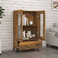 vidaXL Kredenc dymový dub 70x31x115 cm spracované drevo