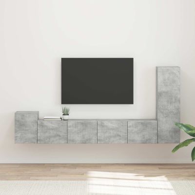 vidaXL Zostava TV skriniek 3 pcs Betónová šedá Kompozitné drevo