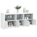 vidaXL Komoda s LED svetlami biela 162x37x67 cm