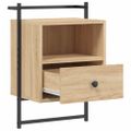 vidaXL Nočné skrinky nástenné 2 ks dub sonoma 40x30x61cm kompoz. drevo