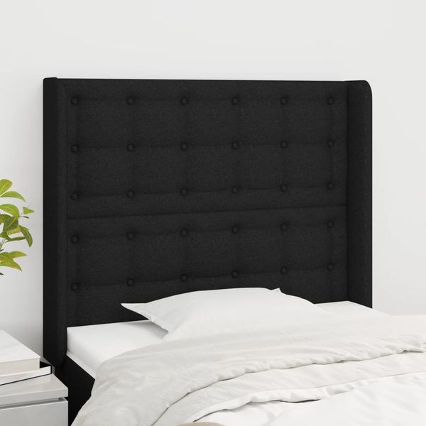 vidaXL Čelo postele so záhybmi čierne 103 x 16 x 118/128 cm látka