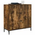 vidaXL Servírovacia skriňa Dymová dub 79,5 x 33 x 82 cm