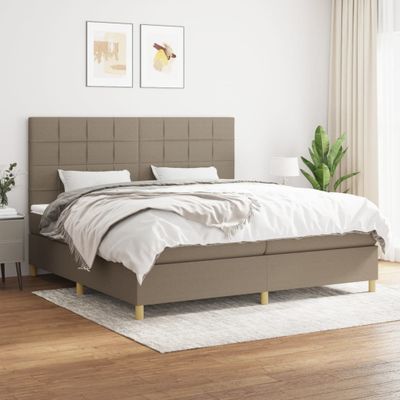 vidaXL Boxspring posteľ s matracom sivohnedý 200x200 cm látka