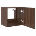 vidaXL TV nástenné skrinky s LED svetlami 2 ks hnedý dub 40,5x35x40 cm
