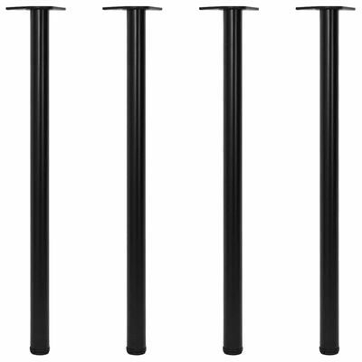 4 výškovo nastaviteľné stolové nohy, čierne, 1100 mm