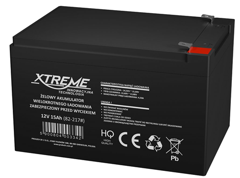 Batéria olovená 12V/15Ah XTREME/Enerwell/82-217 gélový akumulátor