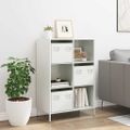 vidaXL Vysoká skrinka biela 68x39x103,5 cm oceľ