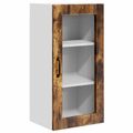 vidaXL Nástenný sklenený kabinet LUCCA Dymový dub 40 x 31 x 80 cm