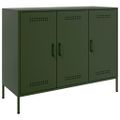 vidaXL Komoda olivovozelená 100,5x39x79 cm oceľ