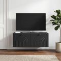 vidaXL Nástenná TV skrinka Čierna 78,5 x 41 x 30 cm Kompozitné drevo