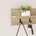 vidaXL Vešiak na stenu Nástenná montáž Sonoma dub 60 x 10,5 x 18 cm