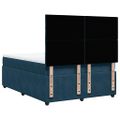 vidaXL Posteľný rám boxsping s matracom tmavomodrý 140x200 cm zamat