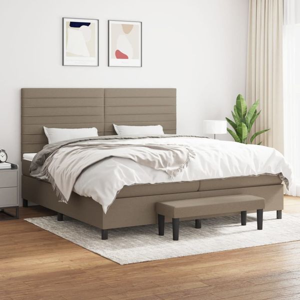 vidaXL Boxspring posteľ s matracom sivohnedý 200x200 cm látka