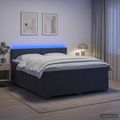 vidaXL Posteľ s boxspringom a matracom a LED Tmavosivá 160 x 200 cm