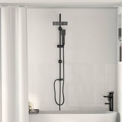 vidaXL Sprchový systém Čierna 47 x 20 x 95 cm Nehrdzavejúca oceľ