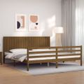 vidaXL Posteľný rám s čelom medovo-hnedý 200x200 cm masívne drevo