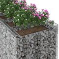 vidaXL Gabiónová vyvýšená posteľ 2 ks 300 x 100 x 60 cm Strieborná