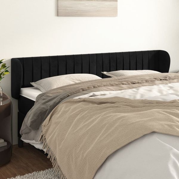 vidaXL Čelo postele so záhybmi čierne 163x23x78/88 cm zamat