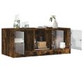 vidaXL Konferenčný stolík sklenené dvierka dub sonoma 102x50x42 cm
