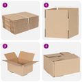 vidaXL Skladací box s úložiskom 50 ks Prírodná 20 x 15 x 10 cm Kartón