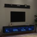 vidaXL 5-dielne TV nástenné skrinky s LED čierne kompozitné drevo
