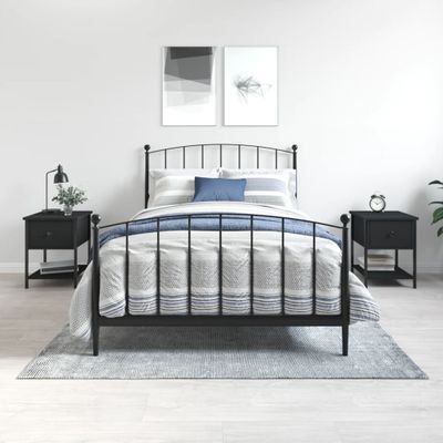 vidaXL Nočné stolíky 2 ks čierne 34x35,5x45 cm kompozitné drevo