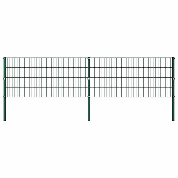 vidaXL Plotový panel so stĺpikmi, železný 349x80 cm, zelený