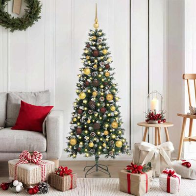 vidaXL Umelý vianočný stromček Zelená 150 cm PVC, plast a oceľ