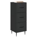 vidaXL Zásuvkový kabinet Čierna 33 x 34,5 x 89,5 cm Kompozitné drevo