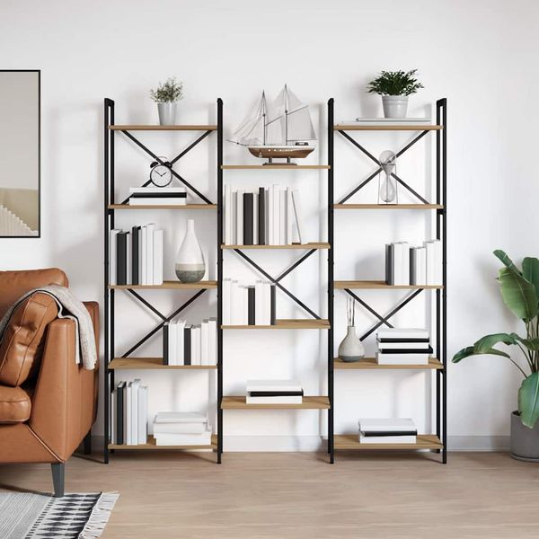 vidaXL Regál na knihy Remeselný dub 156 x 25 x 167 cm Kompozitné drevo