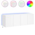 vidaXL TV nástenné skrinky s LED svetlami 2 ks biele 60x35x41 cm