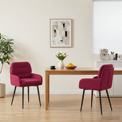 vidaXL Jedálenské stoličky 2 ks Zamat Víno červené 59 x 59,5 x 90 cm
