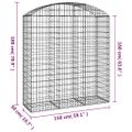 vidaXL Oblúkový gabionový kôš 150x50x160/180 cm pozinkované železo
