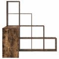 vidaXL Rohový stôl s poličkou Dymová dub 101,5 x 149,5 x 149,5 cm