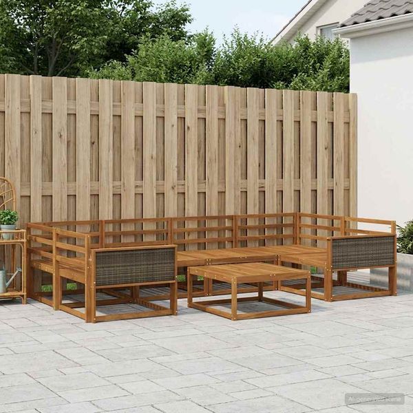 vidaXL Záhradná súprava gaučov 7 pcs Prírodná Pevné akáciové drevo