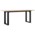 vidaXL Konferenčný stolík v tvare O 110x40x45 cm borovica a oceľ