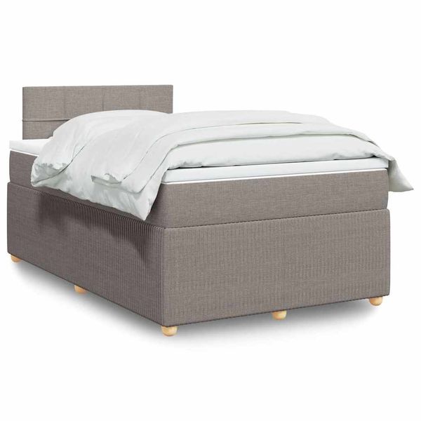vidaXL Boxspring posteľ s matracom sivohnedá 120x190 cm látka