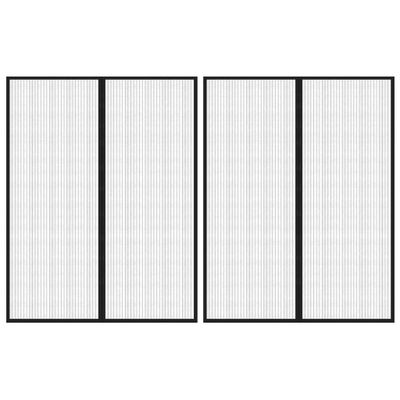 vidaXL Závesy proti hmyzu s magnetickými blokmi 2 ks čierne 230x160 cm