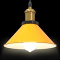 VidaXL Závesná lampa výškovo nastaviteľná E27 lesk žltá Ø 22 cm kov