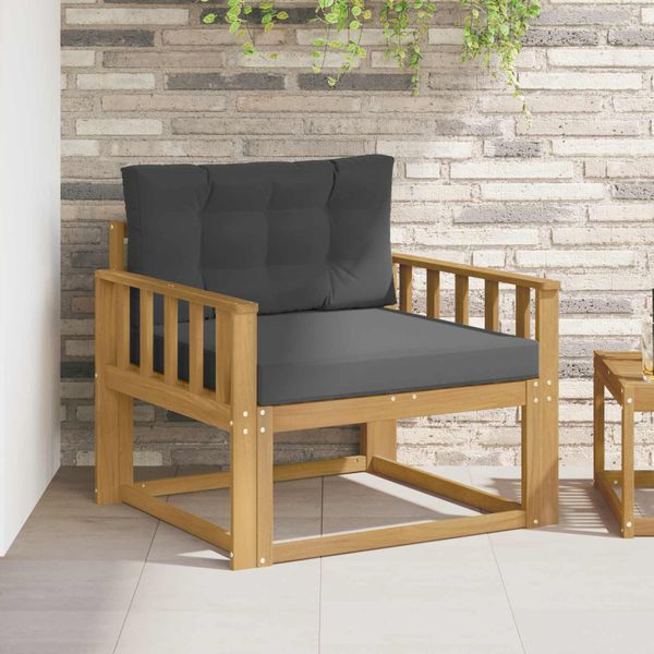 vidaXL Záhradná stredná sedačka Polyester Biela