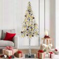 vidaXL Vianočný stromček s 300 LED-i Biela 180 cm PE a oceľ