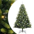 vidaXL Umelý skladací vianočný stromček 300 LED diód Zelená 210 cm
