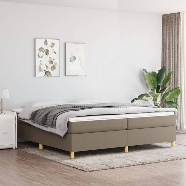vidaXL Posteľný rám s boxspringom sivohnedá 200x200 cm látka