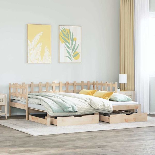 vidaXL Rozkladacia denná posteľ s matracmi bez matraca 80x200 cm