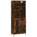 vidaXL Vysoká skrinka dymový dub 69,5x34x180 cm spracované drevo
