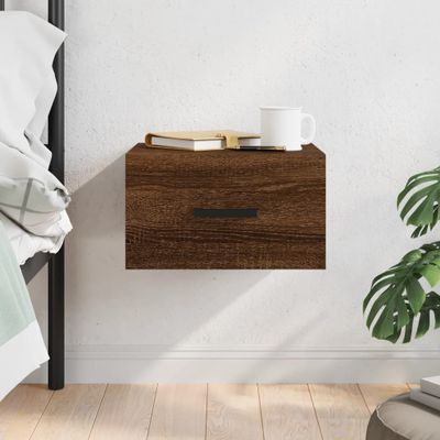 vidaXL Nástenný nočný stolík hnedý dub 35x35x20 cm