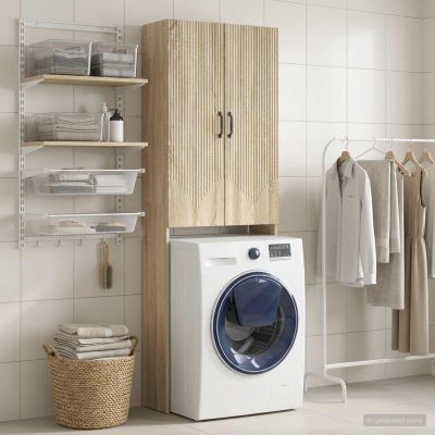vidaXL Toaletná skriňa HOORN Dub sonoma 66 x 25,5 x 190 cm