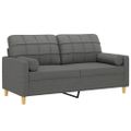 vidaXL 2-miestna pohovka s vankúšmi tmavosivá 140 cm látka
