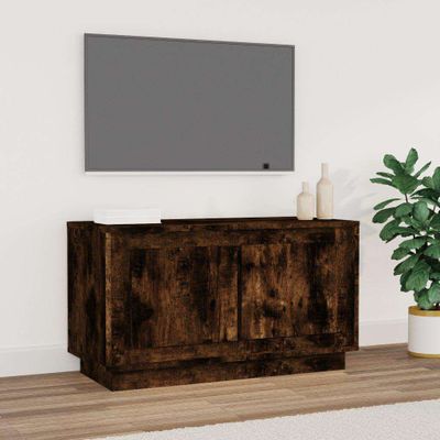 vidaXL TV skrinka dymový dub 80x35x45 cm spracované drevo