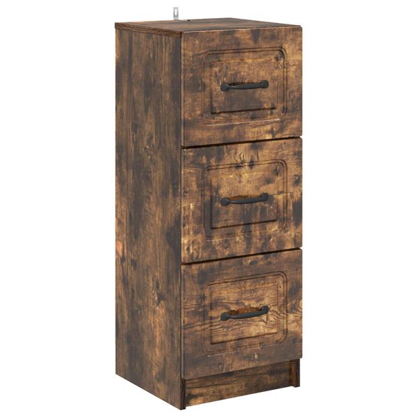 vidaXL Zásuvkový kabinet Dymový dub 33 x 34,5 x 87 cm Kompozitné drevo